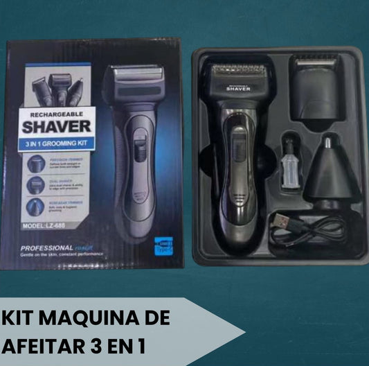 Kit Máquina De Afeitar 3 En 1